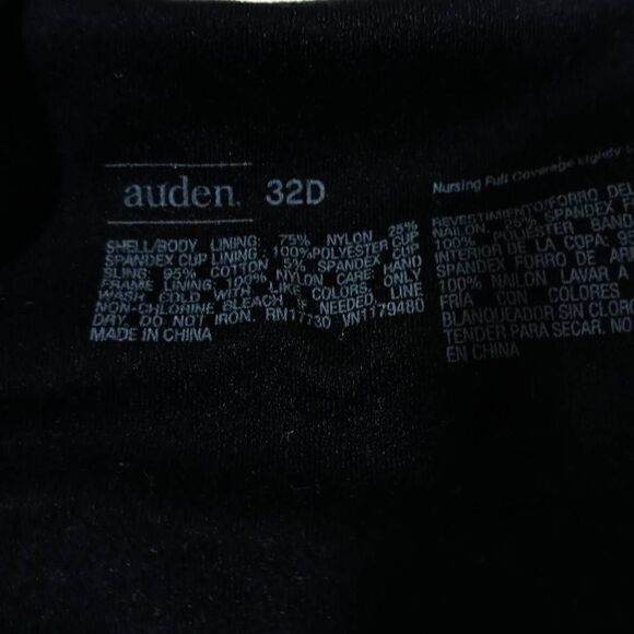 Auden Nursing Maternity Full Coverage Black T-Shirt Bra -A - Picture 7 of 7